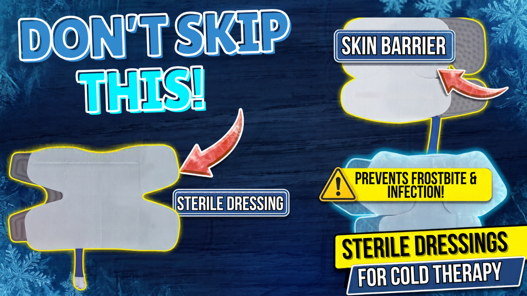 Sterile dressing and skin barrier for cold therapy pads that help prevent frostbite and infection