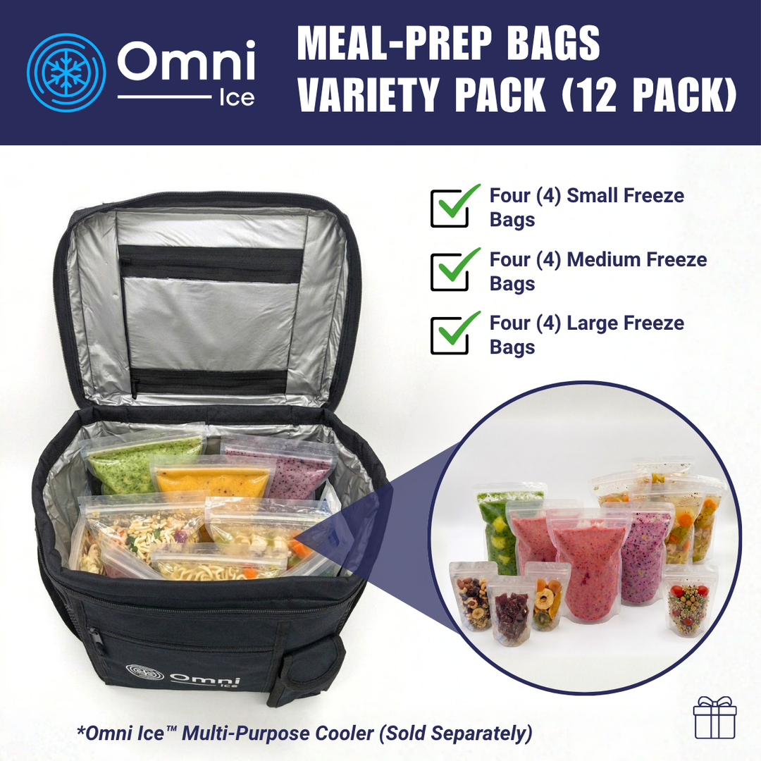 $35 Deals - Meal-Prep Bag Kit by Omni Ice™ Freeze & Reheat Variety Pack (12 bags 3 sizes)