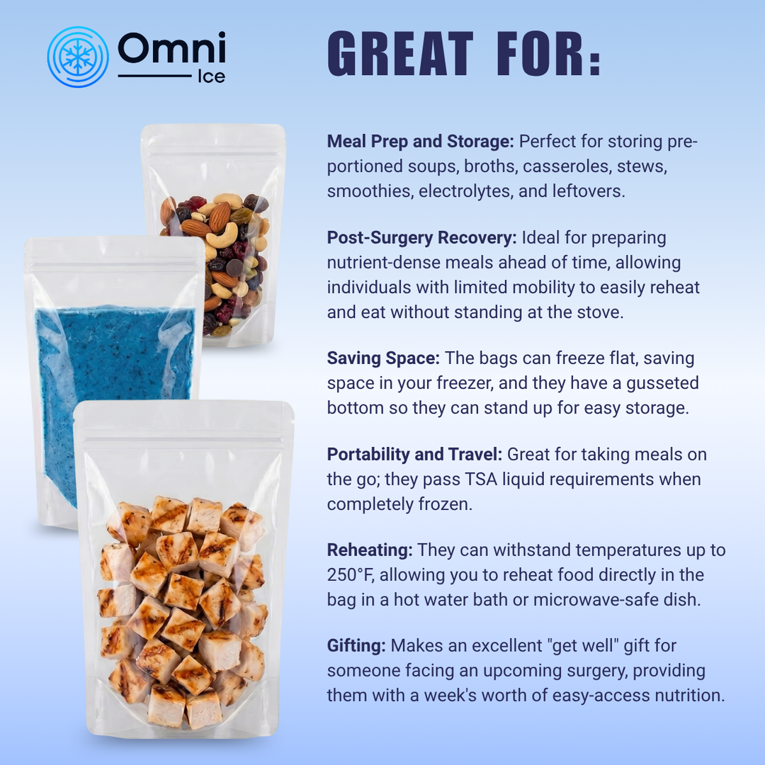 Meal-Prep Bags by Omni Ice™ Freeze & Reheat Variety Pack (12 bags 3 sizes)