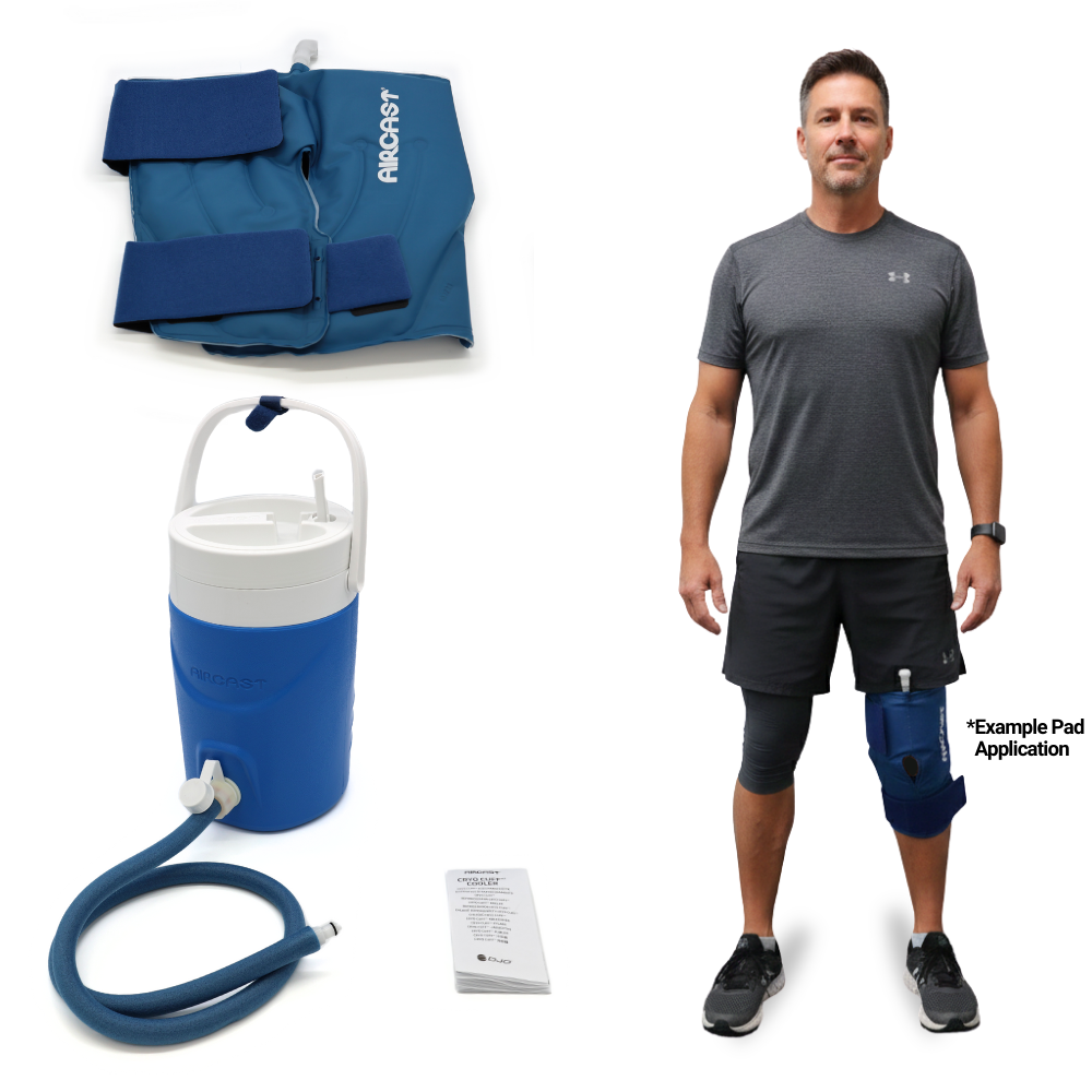 Aircast® Gravity Cooler System + Cryo Cuffs - 2125-11B01 Aircast® Gravity Cooler System + Cryo Cuffs - Gravity Cooler & One (1) Large Knee Cryo/Cuff by Supply Physical Therapy Aircast, Best Seller, Cold Therapy Units, Gravity