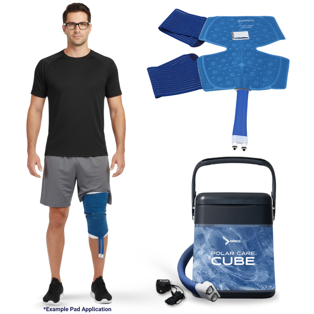 Breg® Polar Care Cube System w/ Wrap-On Pads - 10701-04700 Breg® Polar Care Cube System w/ Wrap-On Pads - Polar Care Cube & One (1) Regular Knee Pad by Supply Physical Therapy Breg, Cold Therapy Units, Combos, Cube