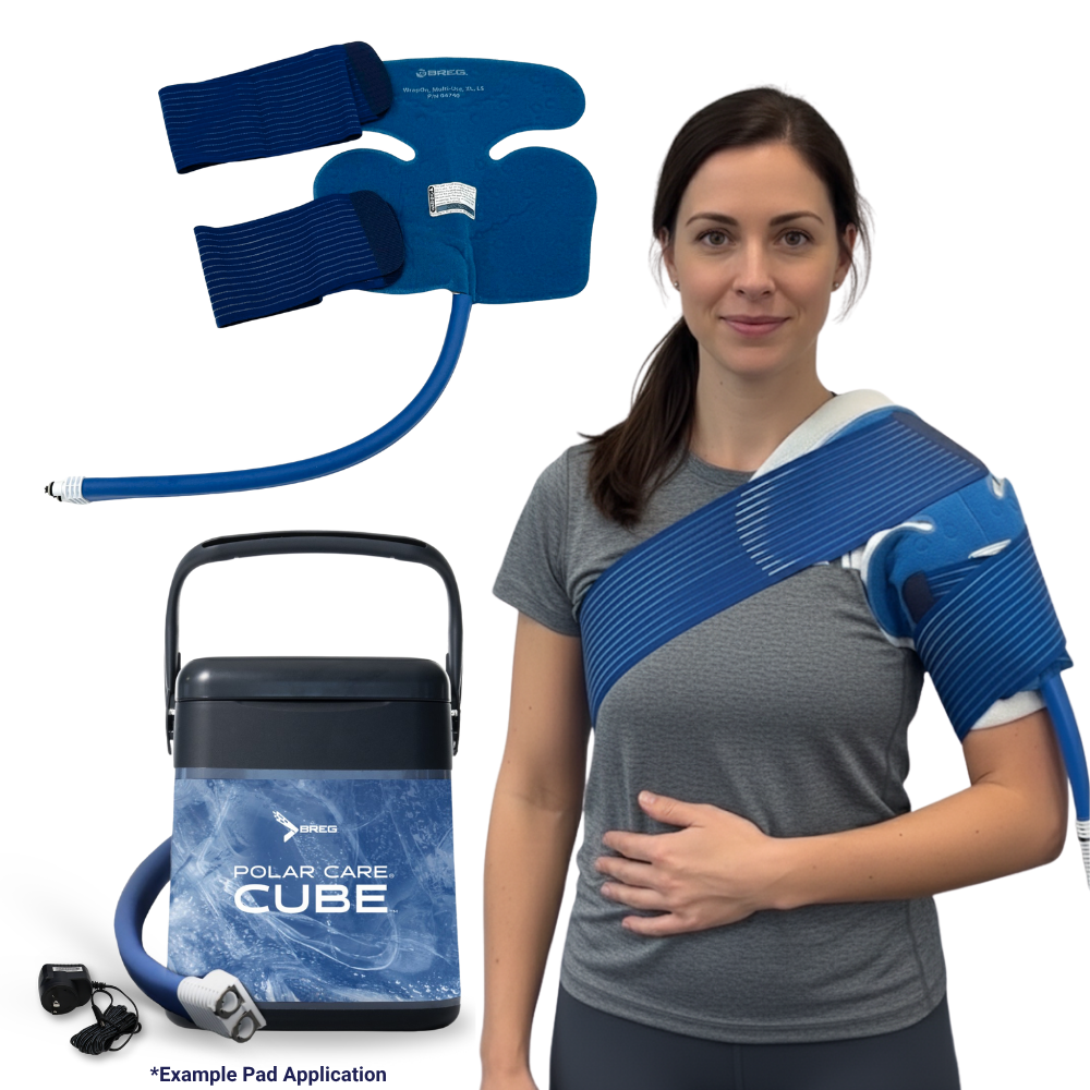 Breg® Polar Care Cube System w/ Wrap-On Pads - 10701-04740 Breg® Polar Care Cube System w/ Wrap-On Pads - Polar Care Cube & One (1) Multi-Use XL Long Stem Pad by Supply Physical Therapy Breg, Cold Therapy Units, Combos, Cube