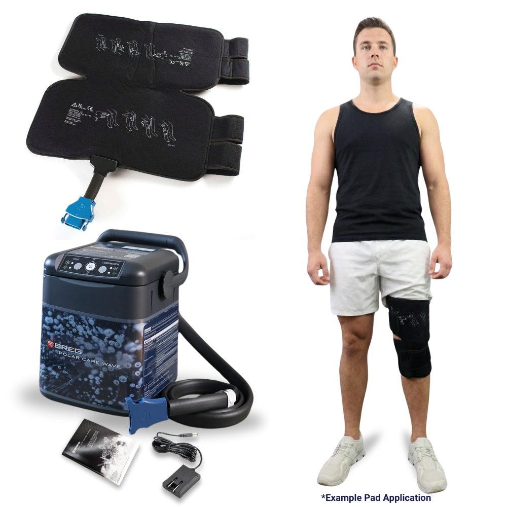 Breg® Polar Care Wave w/ Cold Compression Knee Pad - 100577-C00003 Breg® Polar Care Wave w/ Cold Compression Knee Pad - Breg Wave & One (1) Compression Large Knee Pad by Supply Physical Therapy Breg, Cold Therapy Units, Knee, Polar Care Wave