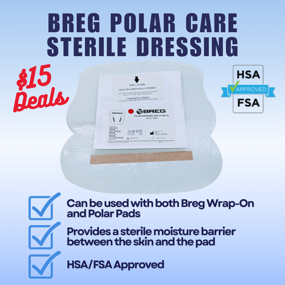$15 Deals - Breg® Polar Care Cube & Glacier Sterile Dressings - 04708-Special $15 Deals - Breg® Polar Care Cube & Glacier Sterile Dressings - Knee and Large Knee Dressing 04708 by Supply Physical Therapy Deals