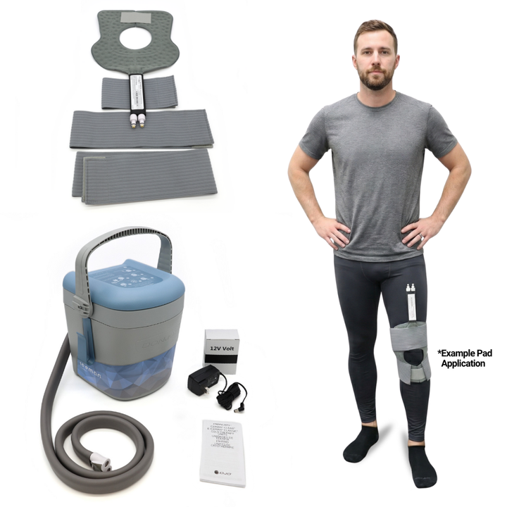 DonJoy® Iceman Classic3 w/ Wrap-On Pads - 11-0494/11-1268-9 DonJoy® Iceman Classic3 w/ Wrap-On Pads - Classic3 & One (1) McGuire Knee Wrap-On Pad by Supply Physical Therapy Ankle, Classic3, Cold Therapy Units, Combos, DonJoy, Knee