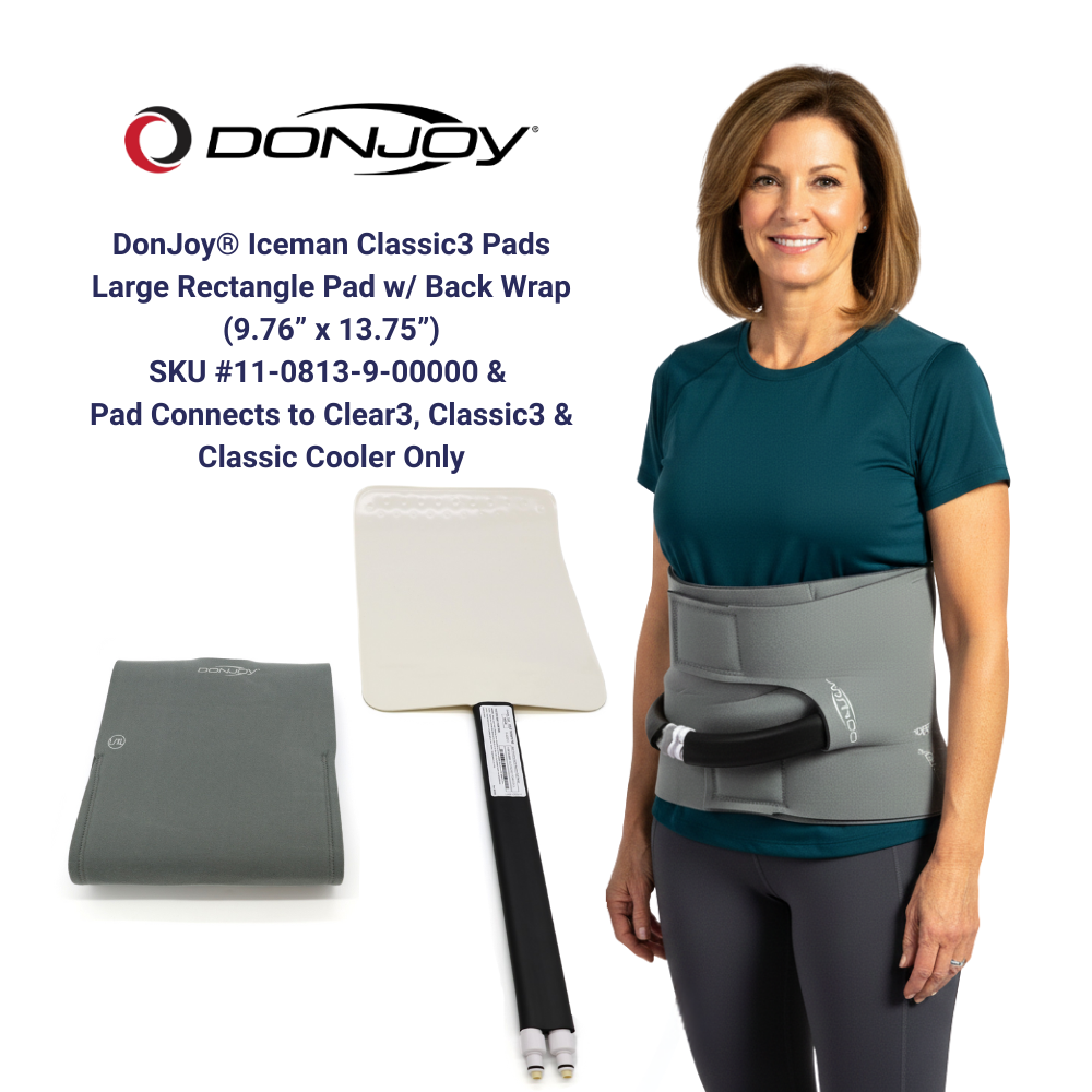 Donjoy® IceMan Classic3 Wrap-On Replacement Pads - 11-0813-9/11-0614-9 Donjoy® IceMan Classic3 Wrap-On Replacement Pads - Large Rectangular Pad w/ Compressive Spine Wrap by Supply Physical Therapy Accessories, Ankle, Back, Best Seller, Classic3, Cold Therapy Units, DJMain, DonJoy, Elbow, Hand and Wrist, Hip, Knee, Wraps