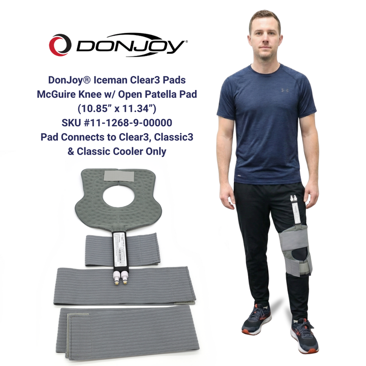 Donjoy® IceMan Clear3 Replacement Wrap-On Pads - 11-1268-9-00000 Donjoy® IceMan Clear3 Replacement Wrap-On Pads - McGuire Knee w/ Open Patella Pad by Supply Physical Therapy Accessories, Best Seller, Clear3, DonJoy, Replacement Wraps, Wraps