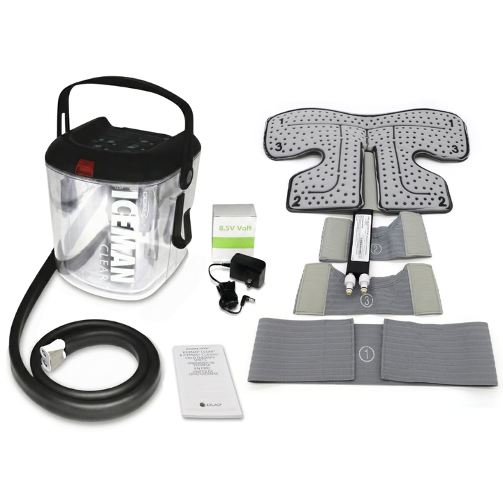 DonJoy® IceMan Clear3 w/ Wrap-On Pads - 11-0493/11-0679-9 DonJoy® IceMan Clear3 w/ Wrap-On Pads - Clear3 Cooler & One (1) Universal Pad - Regular by Supply Physical Therapy Ankle, Best Seller, Clear3, Cold Therapy Units, DonJoy, Elbow, Hip, Knee, Shoulder, Thigh, Wrist