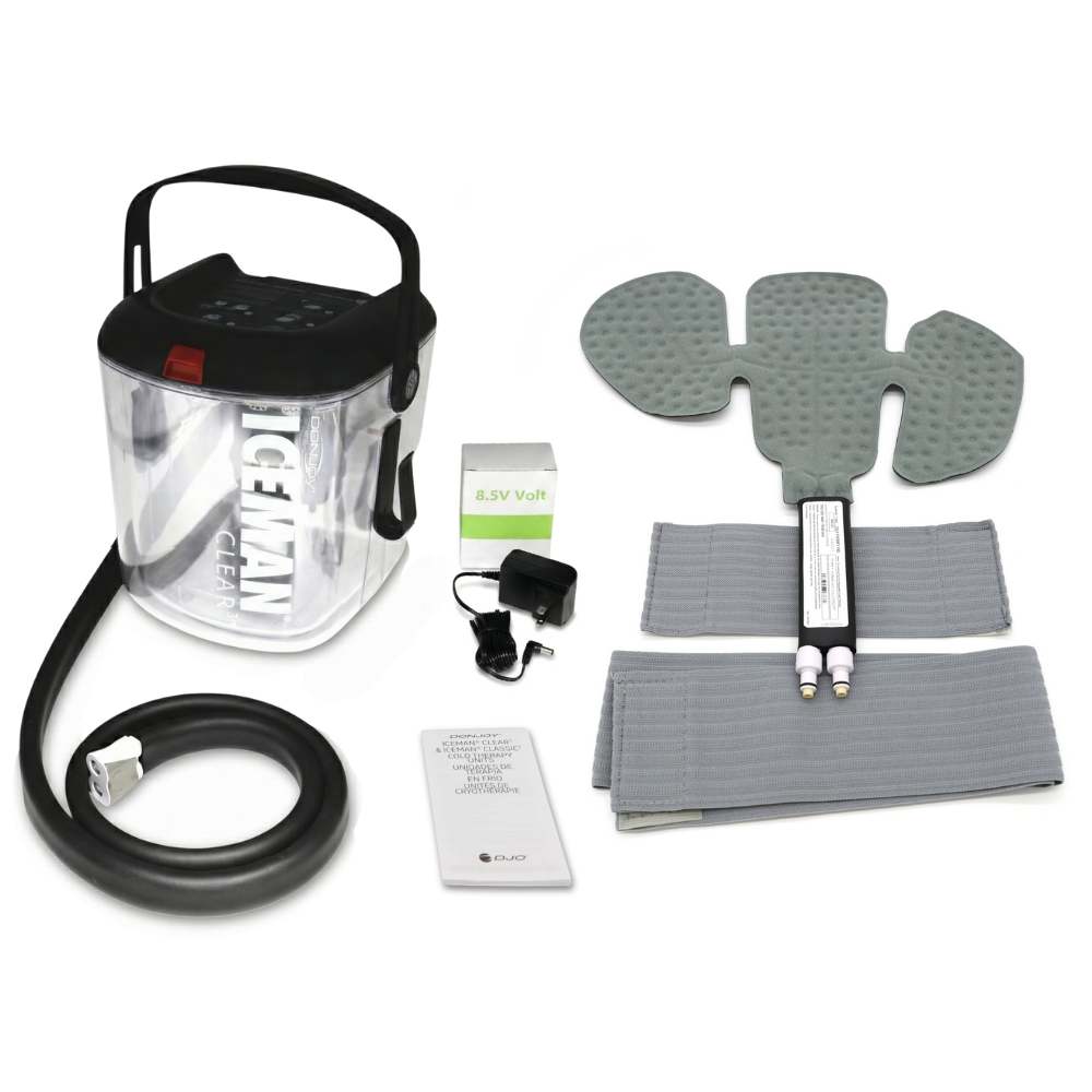 DonJoy® IceMan Clear3 w/ Wrap-On Pads - 11-0493/11-0679-9 DonJoy® IceMan Clear3 w/ Wrap-On Pads - Clear3 Cooler & One (1) Universal Pad - Regular by Supply Physical Therapy Ankle, Best Seller, Clear3, Cold Therapy Units, DonJoy, Elbow, Hip, Knee, Shoulder, Thigh, Wrist