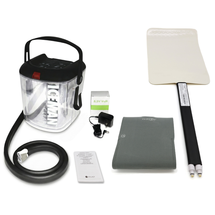 DonJoy® IceMan Clear3 w/ Wrap-On Pads - 11-0493/11-0679-9 DonJoy® IceMan Clear3 w/ Wrap-On Pads - Clear3 Cooler & One (1) Universal Pad - Regular by Supply Physical Therapy Ankle, Best Seller, Clear3, Cold Therapy Units, DonJoy, Elbow, Hip, Knee, Shoulder, Thigh, Wrist