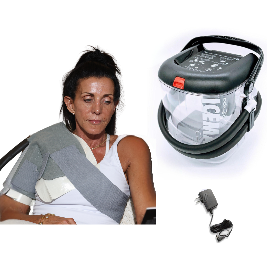 DonJoy® IceMan Clear3 w/ Wrap-On Pads - 11-0493/11-0679-9 DonJoy® IceMan Clear3 w/ Wrap-On Pads - Clear3 Cooler & One (1) Universal Pad - Regular by Supply Physical Therapy Ankle, Best Seller, Clear3, Cold Therapy Units, DonJoy, Elbow, Hip, Knee, Shoulder, Thigh, Wrist