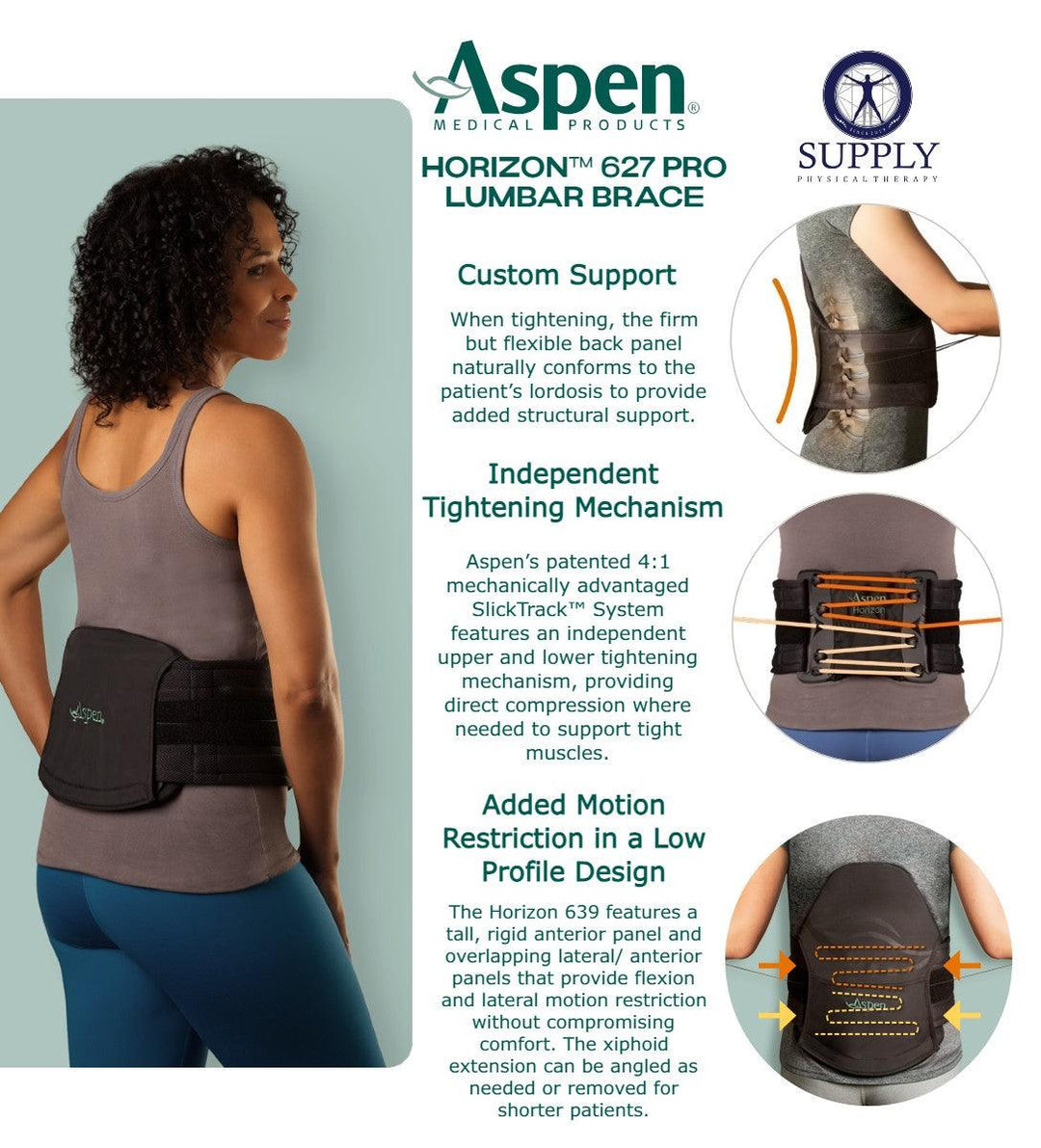 Horizon™ 627 Pro Lumbar Brace - 994710 Horizon™ 627 Pro Lumbar Brace - undefined by Supply Physical Therapy Aspen, Back, Back Brace, Sports Bracing