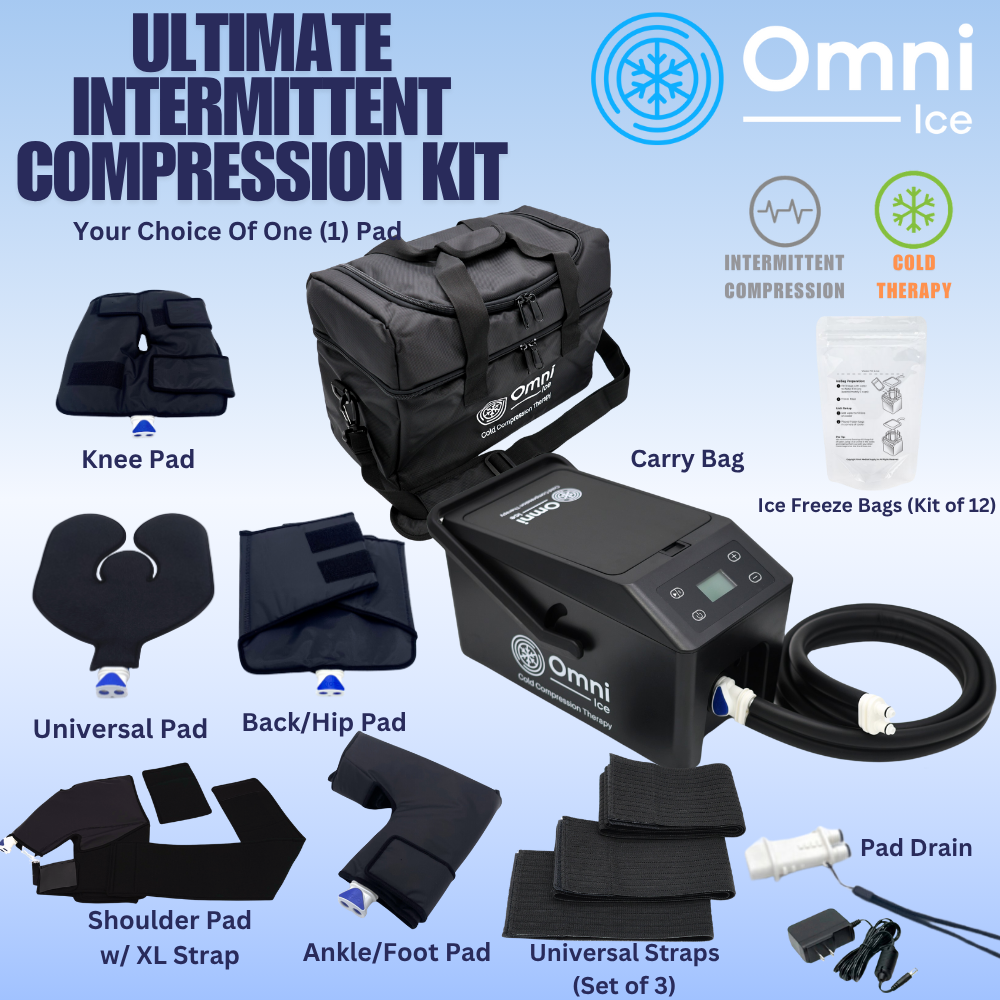 Omni Ice™ Intermittent Compression Cold Therapy Recovery Kit - OI-0003-0002-Kit Omni Ice™ Intermittent Compression Cold Therapy Recovery Kit - Omni Ice™ Pulse Compression Cold Therapy Cooler / Omni Ice™ Knee Pad by Supply Physical Therapy Omni Ice