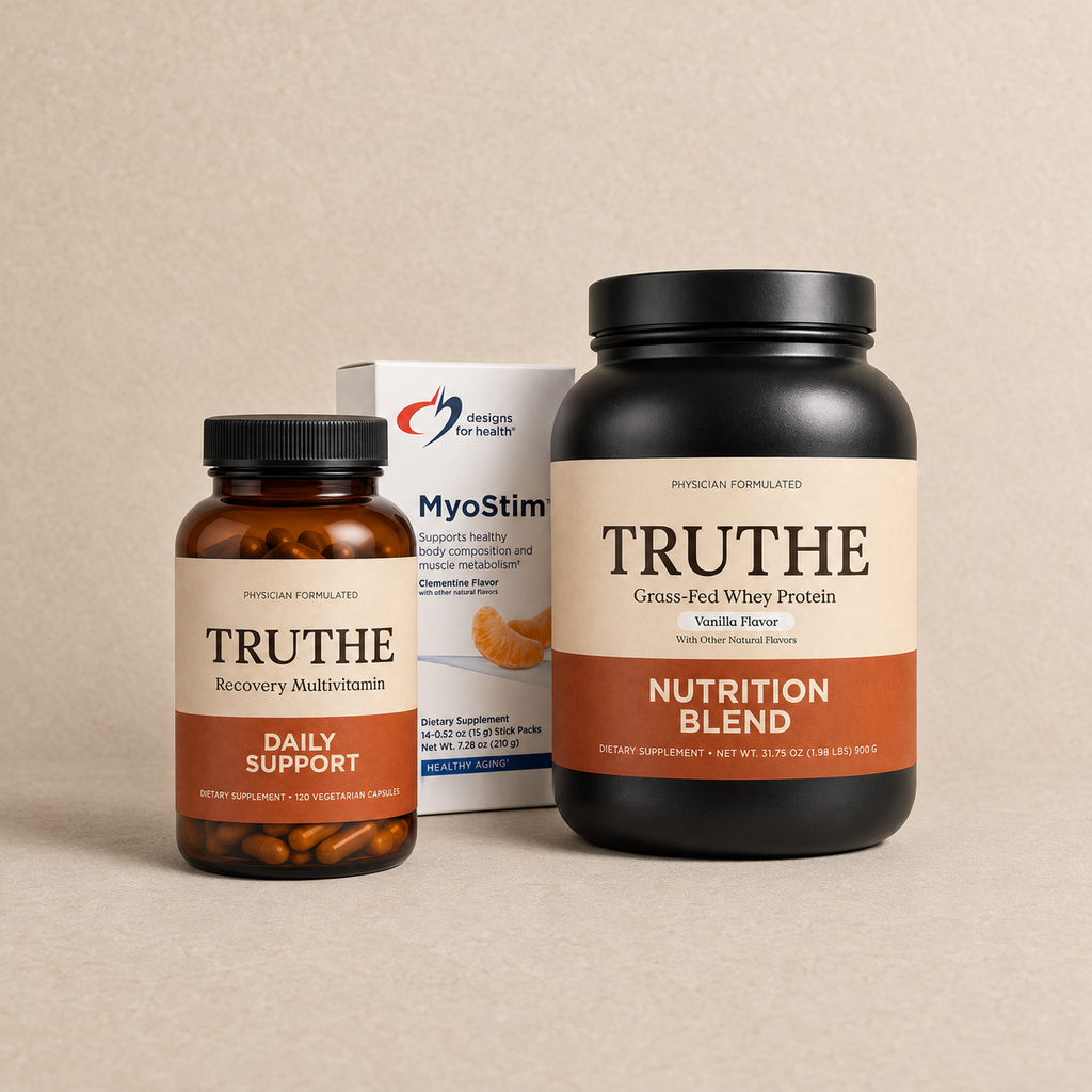 Truthe Complete Nutrition Recovery Stack product packaging