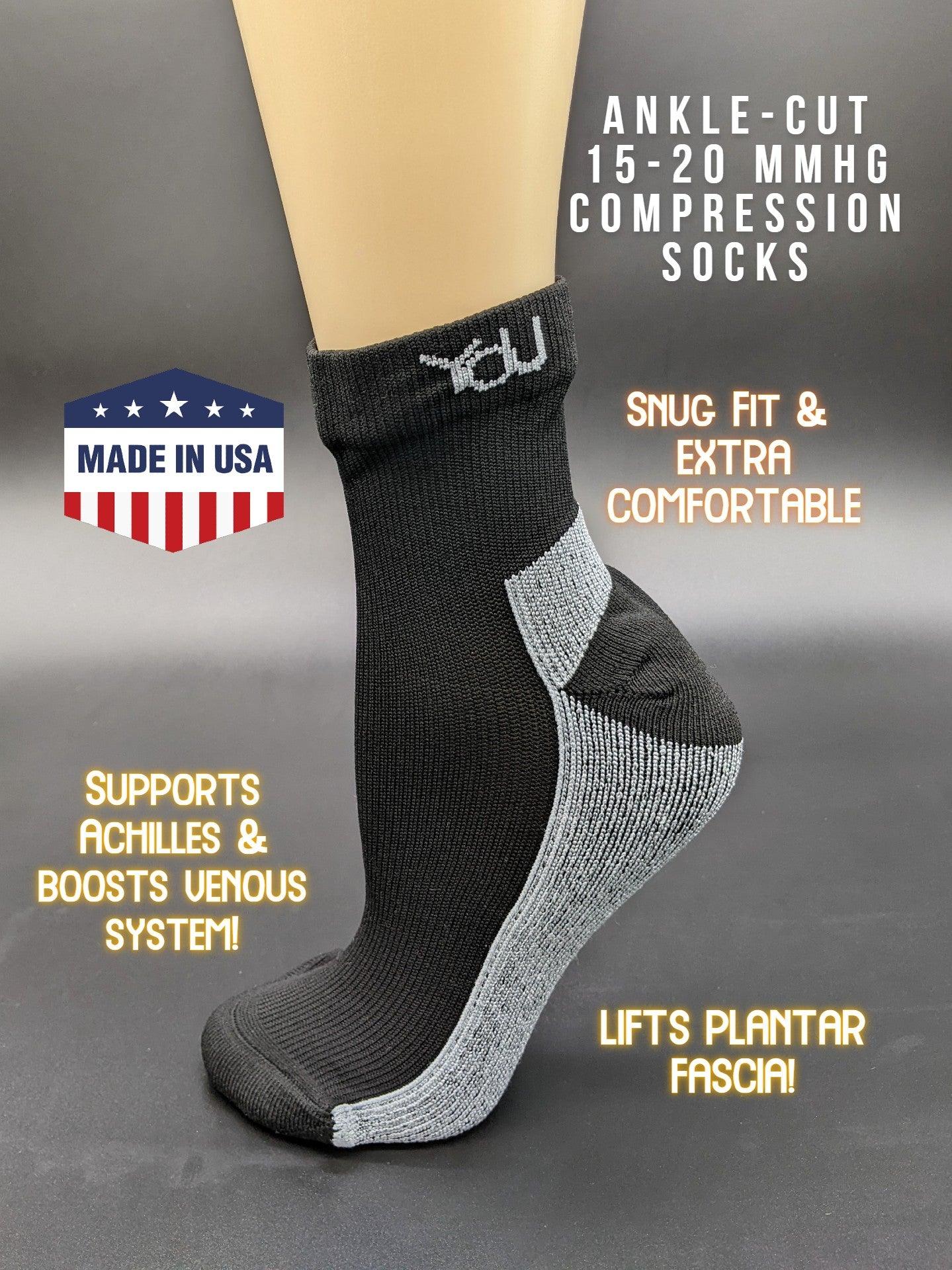 Cushioned Compression Socks - Quarter Cut - 6781199-M Cushioned Compression Socks - Quarter Cut - undefined by Supply Physical Therapy 15-20 mmhg, Compression socks