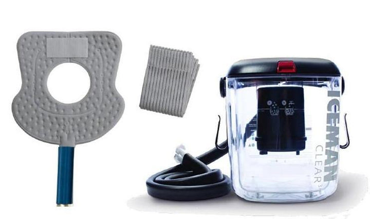 Donjoy® IceMan Clear3 Cooler w/ McGuire Knee Open Patella Pad - 11-0493/11-1268-9 Donjoy® IceMan Clear3 Cooler w/ McGuire Knee Open Patella Pad - Clear3 & One (1) McGuire Knee w/ Open Patella Pad by Supply Physical Therapy Best Seller, Clear3, DonJoy, Hip and Knee