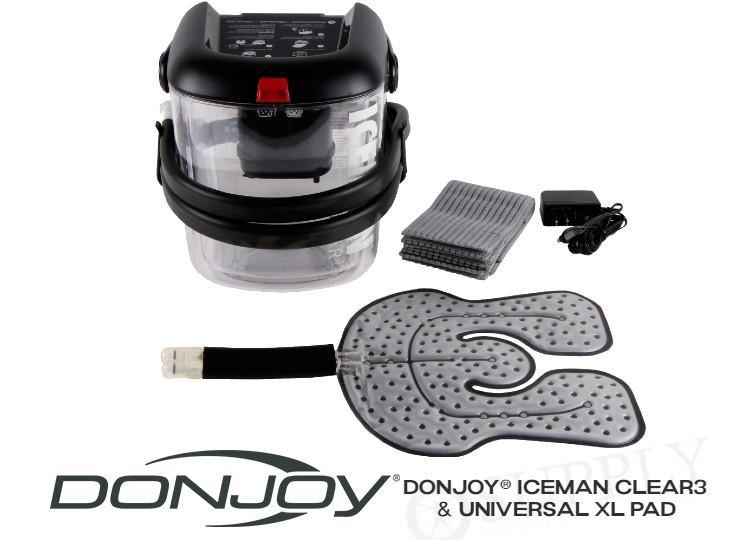 DonJoy® IceMan Clear3 w/ Wrap-On Pads - 11-0493/11-0679-9 DonJoy® IceMan Clear3 w/ Wrap-On Pads - Clear3 Cooler & One (1) Universal Pad - Regular by Supply Physical Therapy Ankle, Best Seller, Clear3, Cold Therapy Units, DonJoy, Elbow, Hip, Knee, Shoulder, Thigh, Wrist