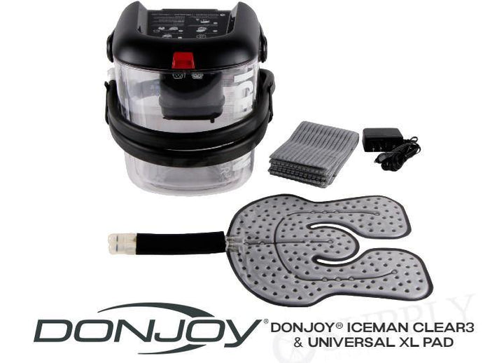 DonJoy® IceMan Clear3 w/ Wrap-On Pads - 11-0493/11-0679-9 DonJoy® IceMan Clear3 w/ Wrap-On Pads - Clear3 Cooler & One (1) Universal Pad - Regular by Supply Physical Therapy Ankle, Best Seller, Clear3, Cold Therapy Units, DonJoy, Elbow, Hip, Knee, Shoulder, Thigh, Wrist