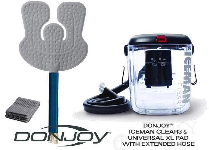 DonJoy® IceMan Clear3 w/ Wrap-On Pads - 11-0493/11-0679-9 DonJoy® IceMan Clear3 w/ Wrap-On Pads - Clear3 Cooler & One (1) Universal Pad - Regular by Supply Physical Therapy Ankle, Best Seller, Clear3, Cold Therapy Units, DonJoy, Elbow, Hip, Knee, Shoulder, Thigh, Wrist