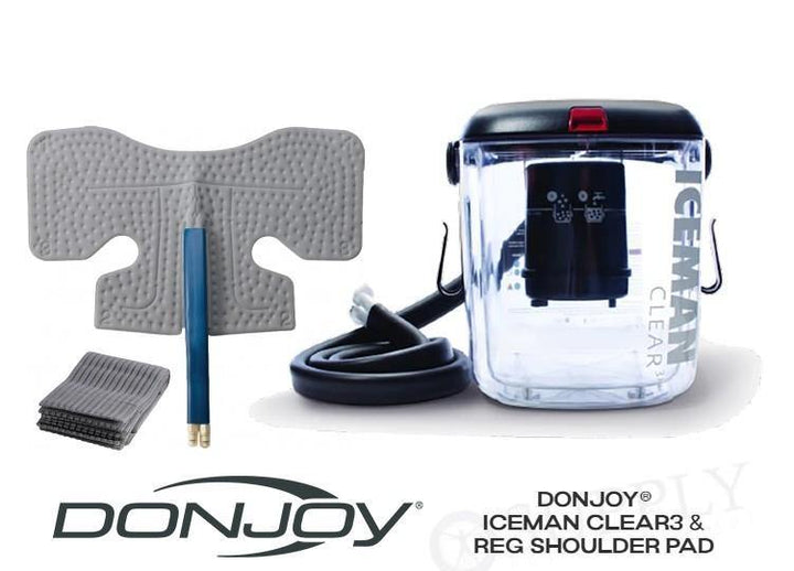 DonJoy® IceMan Clear3 w/ Wrap-On Pads - 11-0493/11-0679-9 DonJoy® IceMan Clear3 w/ Wrap-On Pads - Clear3 Cooler & One (1) Universal Pad - Regular by Supply Physical Therapy Ankle, Best Seller, Clear3, Cold Therapy Units, DonJoy, Elbow, Hip, Knee, Shoulder, Thigh, Wrist