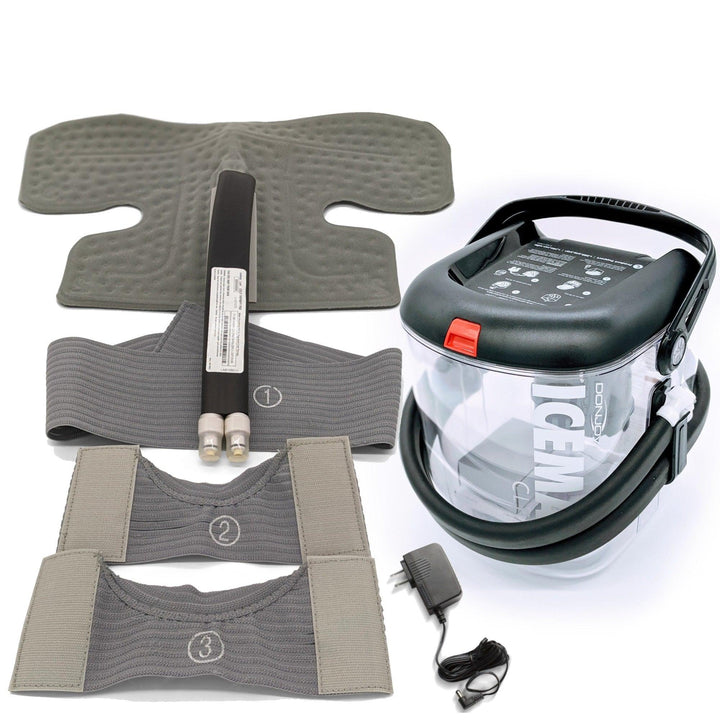 DonJoy® IceMan Clear3 w/ Wrap-On Pads - 11-0493/11-0679-9 DonJoy® IceMan Clear3 w/ Wrap-On Pads - Clear3 Cooler & One (1) Universal Pad - Regular by Supply Physical Therapy Ankle, Best Seller, Clear3, Cold Therapy Units, DonJoy, Elbow, Hip, Knee, Shoulder, Thigh, Wrist