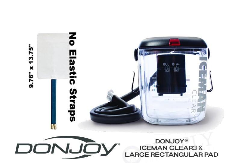 DonJoy® IceMan Clear3 w/ Wrap-On Pads - 11-0493/11-0679-9 DonJoy® IceMan Clear3 w/ Wrap-On Pads - Clear3 Cooler & One (1) Universal Pad - Regular by Supply Physical Therapy Ankle, Best Seller, Clear3, Cold Therapy Units, DonJoy, Elbow, Hip, Knee, Shoulder, Thigh, Wrist