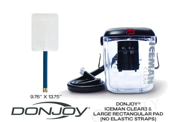 DonJoy® IceMan Clear3 w/ Wrap-On Pads - 11-0493/11-0679-9 DonJoy® IceMan Clear3 w/ Wrap-On Pads - Clear3 Cooler & One (1) Universal Pad - Regular by Supply Physical Therapy Ankle, Best Seller, Clear3, Cold Therapy Units, DonJoy, Elbow, Hip, Knee, Shoulder, Thigh, Wrist