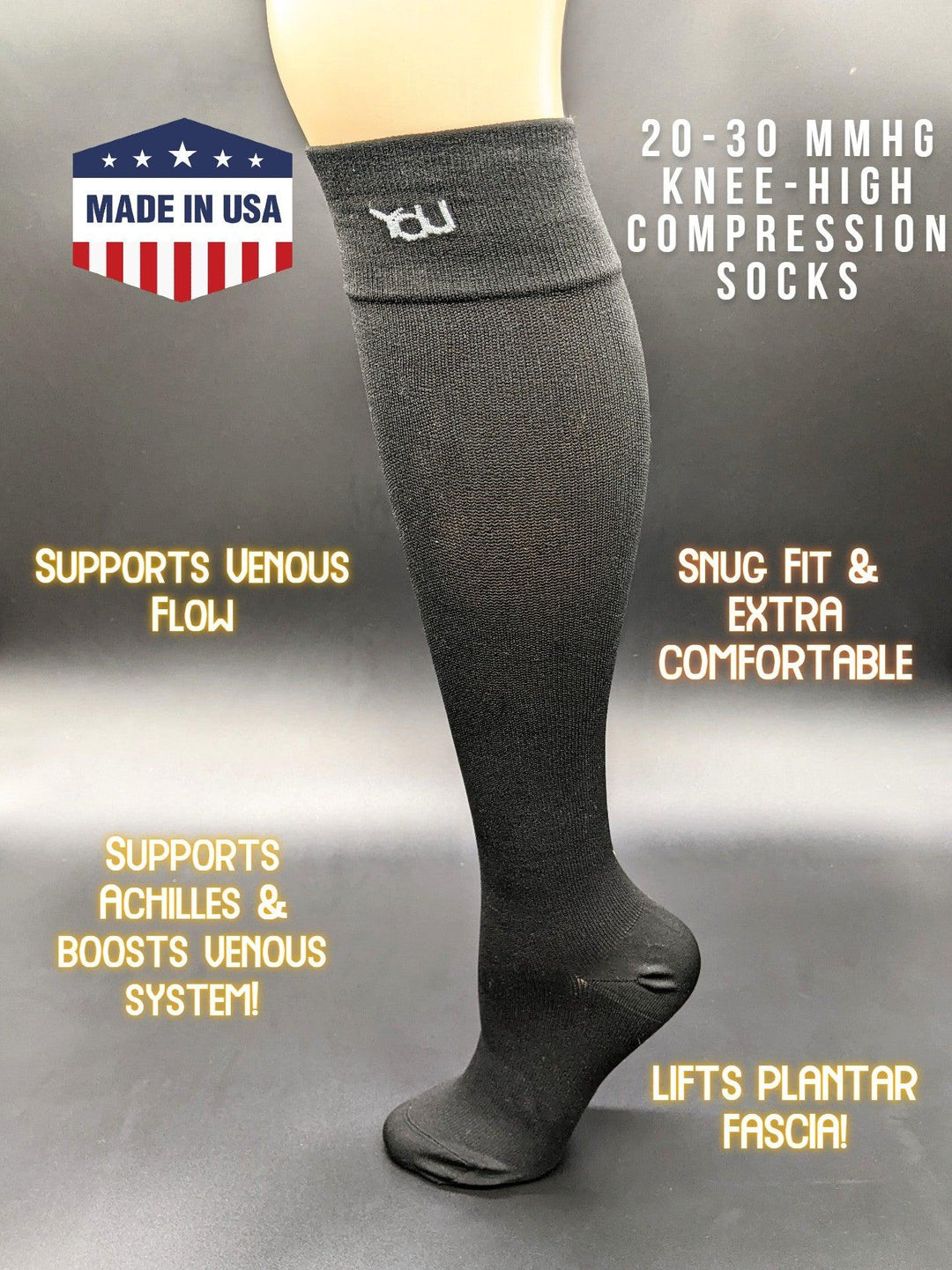 Medical Grade Compression Socks 20-30 mmHg - Knee High - 762K99-SB Medical Grade Compression Socks 20-30 mmHg - Knee High - undefined by Supply Physical Therapy 20-30 mmhg, Compression socks