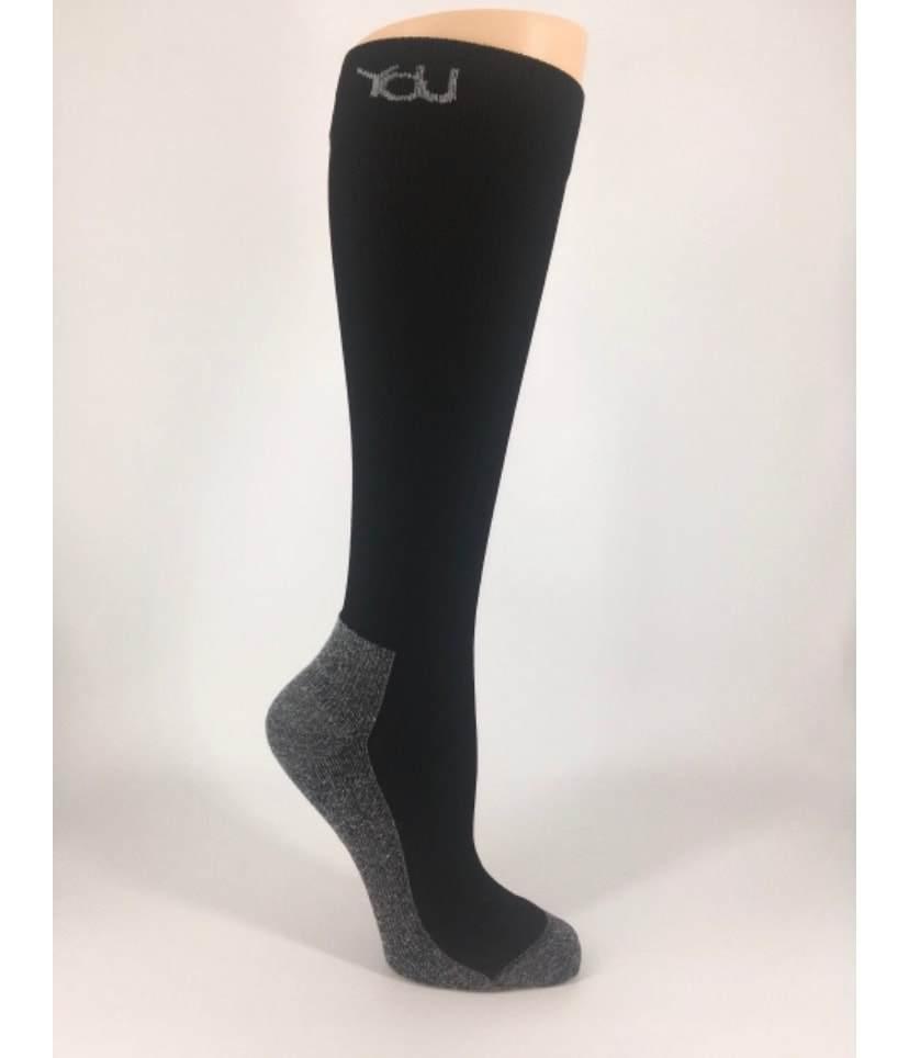 Fits Unisex Black 20-30 mmHg Knee High Compression Socks – Calzuro